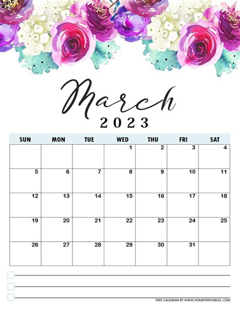March 2023 Calendar Flowers Get Calendar 2023 Update