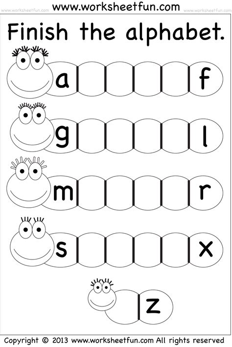 Missing Lowercase Letters Missing Small Letters Worksheet Free