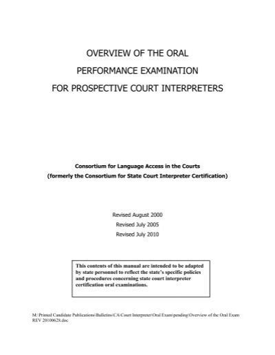 overview of the oral performance examination for prometric