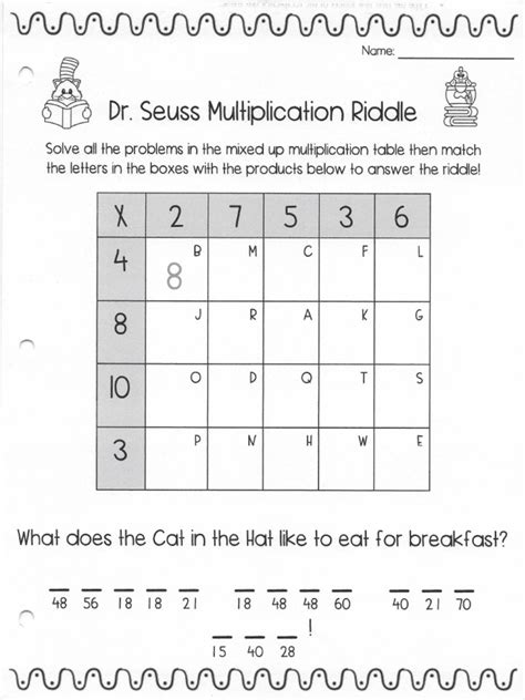 Multiplication Riddle Pdf