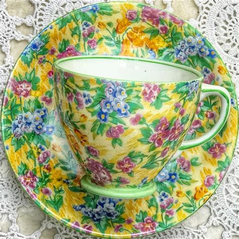 Vintage Chintz Teacup Made In England Antique Tea Sets Antique Teapot Tea Sets Vintage