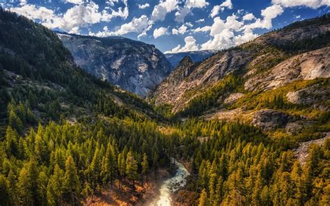 Download Wallpapers Tuolumne Meadows Mountains Valley River Forest