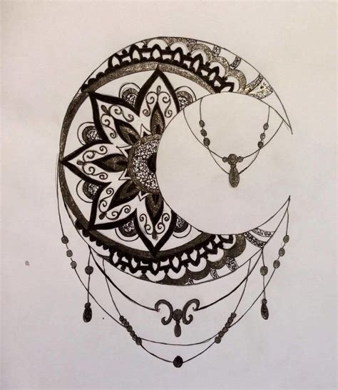 Moon Mandala By Dinasaher Moon Tattoo Designs Mandala Tattoo Design