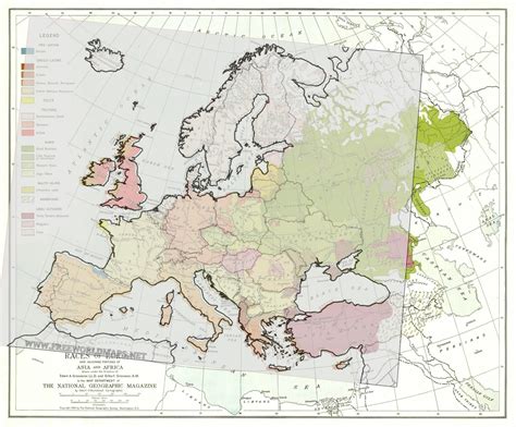 Map Of The Races Of Europe National Geographic Magazine 1919 2017×