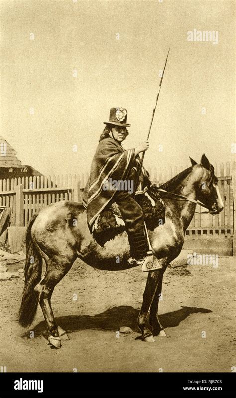 Araucanian Chief On Horseback Chile South America Stock Photo Alamy