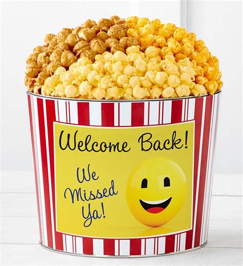 Tins With Pop Welcome Back Smiley The Popcorn Factory