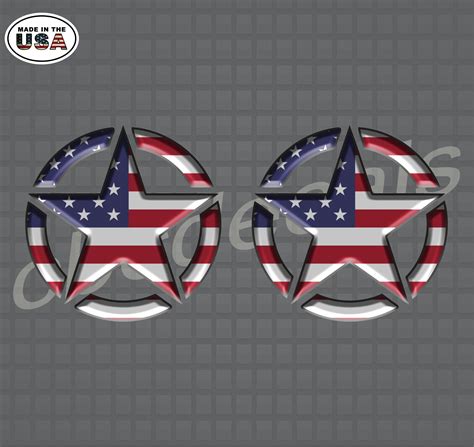 American Flag Star Decal Stickers Set Of 2 For “jeeps” Star Decals