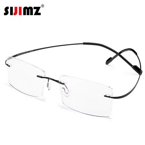 4 Colors Rimless Non Screw Memory Titanium Hingeless Flexible Eyeglasses Glasses Prescription Rx
