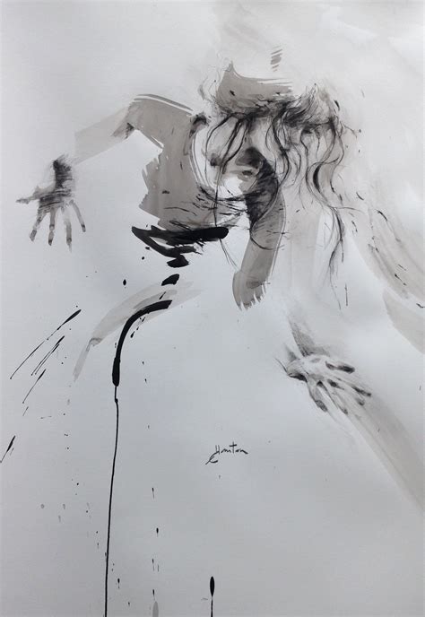 Ewa Hauton Ink On Paper 70x100cm Dancer China Ink Painting