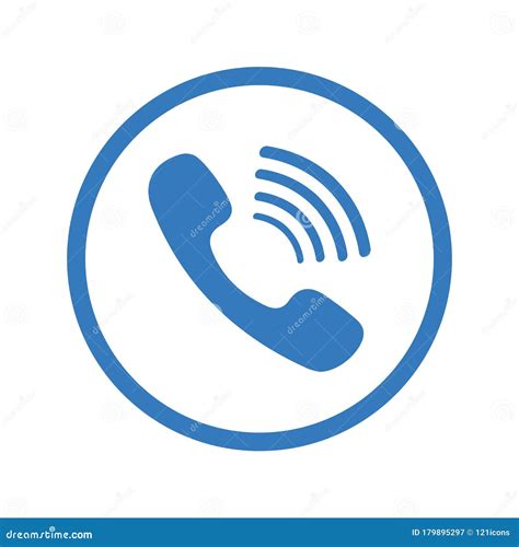 Telephone Blue Vector Icon Contact Phone Call Stock Illustration