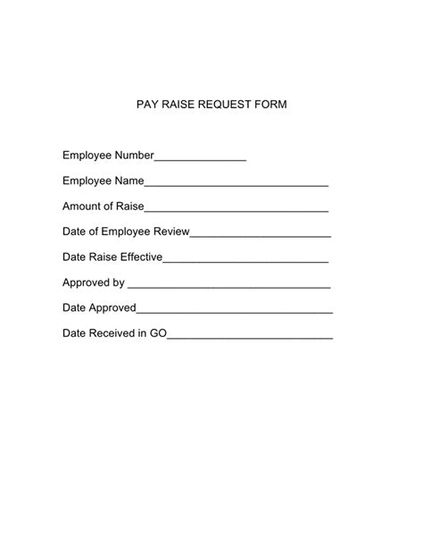 Pay Raise Request Form In Word And Pdf Formats