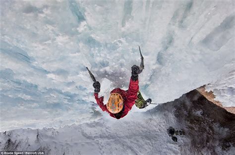 Climbers Edge Perilously Up Frozen Waterfalls Which Could Collapse At