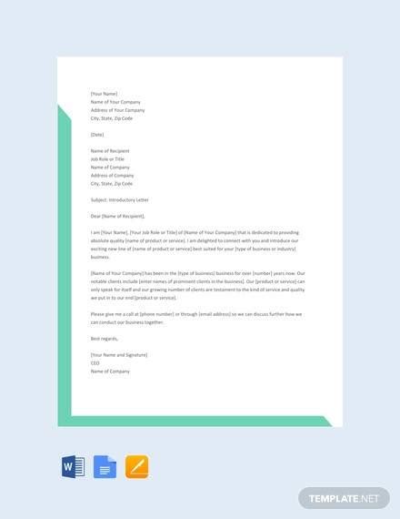 Free 7 Self Introduction Letter Samples And Templates In