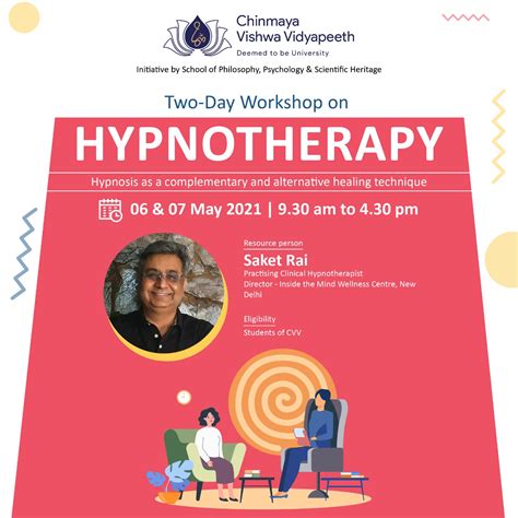 Two Day Workshop On Hypnotherapy Hypnosis As A Complementary And