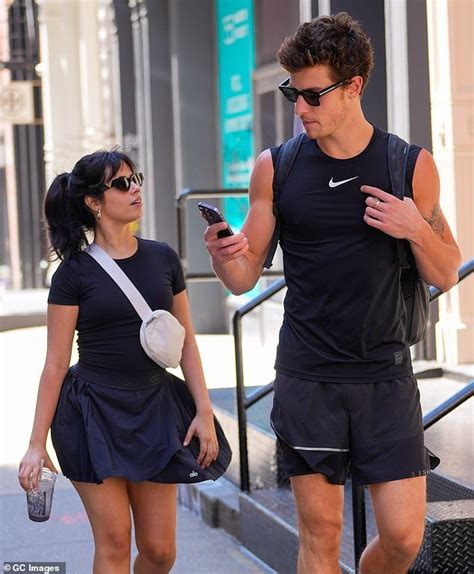 Camila Cabello And Shawn Mendes Coordinate In Black Athleisure As On