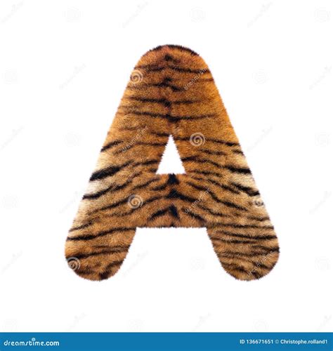 Tiger Letter A Capital 3d Feline Fur Font Suitable For Safari