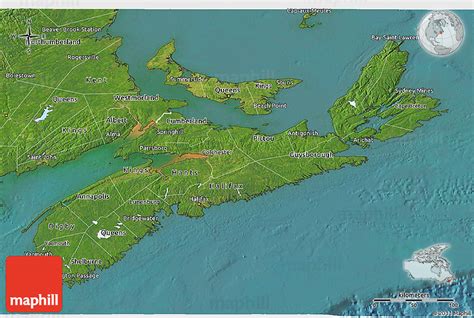 Satellite 3d Map Of Nova Scotia