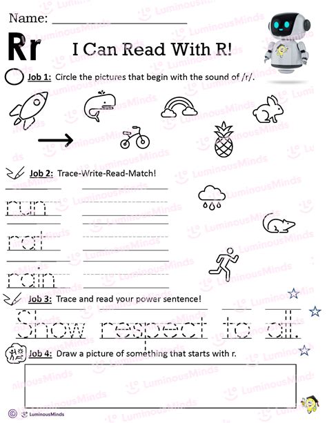 Reading Comprehension Worksheets I Can Read With R