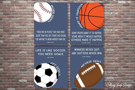 Sports Sign Sports Quotes Motivational Sports Set DIGITAL | Etsy | Sports quotes, Sports wall 