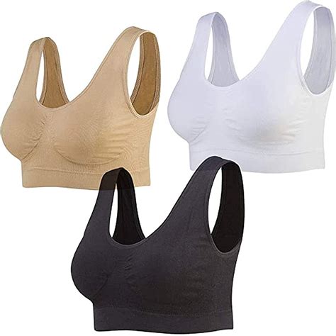 tecb women s comfort bra sports bra without underwire seamless padded bra top low support bra