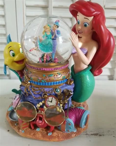 disney snow globe the little mermaid ariel and music box under the sea