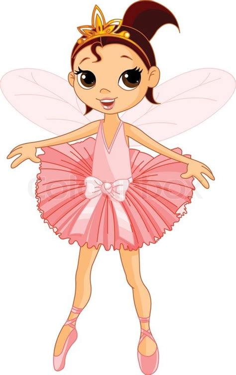 Vector Illustration Of Little Cute Dancing Fairy Ballerina Stock