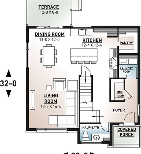 Two Storey Modern Cubic House Plan With Pantry Laundry Room Kitchen