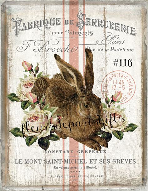 Free Vintage Rabbit Printables Today We Have A Cute Collection Of