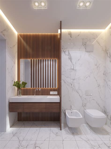 Visualization Bathroom Marble Wood On Behance