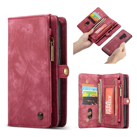 Caseme Samsung Galaxy S9 Plus Zipper Wallet 2 In 1 Folio Case Red