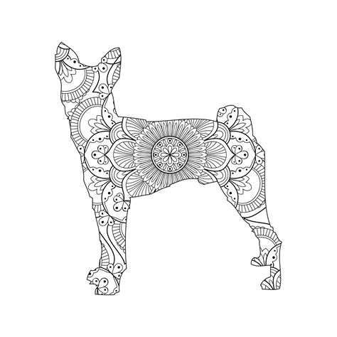 Cute Dog Mandala Coloring Vector Illustration Line Art Design For Kids