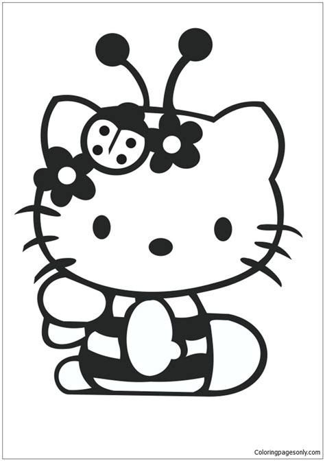 Hello Kitty Kawaii Coloring Pages