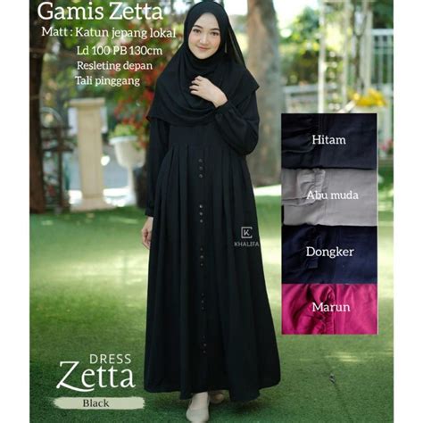 Grosir Elka Dress Gamis Busana Muslim Maxi Wanita Polos Susun