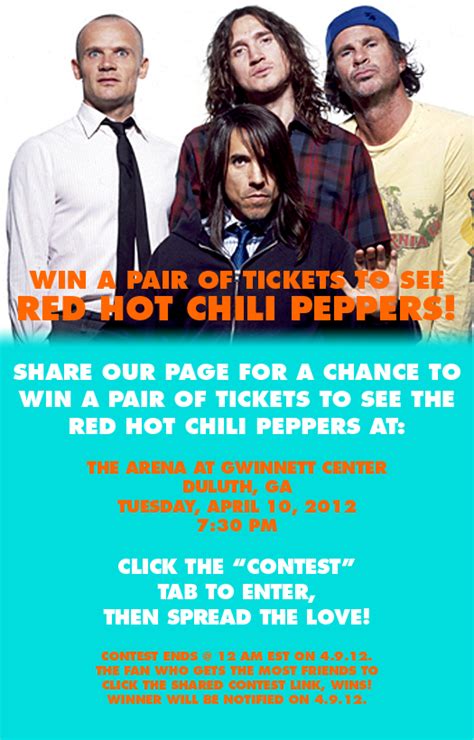 Win Tickets To See The Sold Out Red Hot Chili Peppers Show On April 10