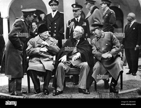 Winston Churchill With President Roosevelt And The Soviet Leader