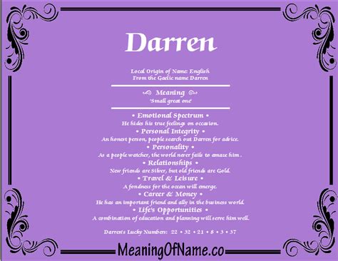 The power to mold public opinion authority implies power. Darren - Meaning of Name