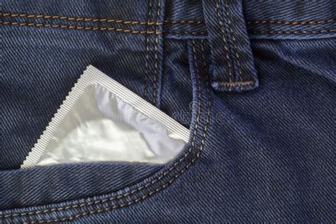 Condom In The Pocket Of A Blue Jeans Condoms Stock Image Image Of