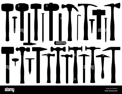 Set Of Different Hammers Stock Photo Alamy