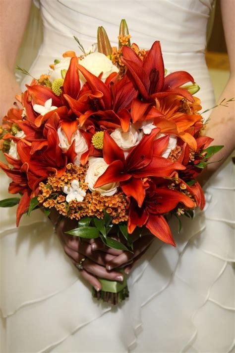 Burnt Orange Wedding Bouquets Brides Fall Bouquet