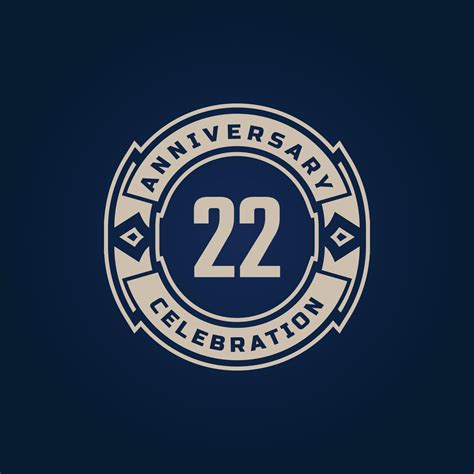 22 Year Anniversary Celebration With Golden Color For Celebration Event