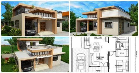 Two Storey Impressive House Plan With Roof Deck My Home My Zone