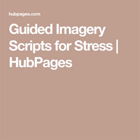 Guided Imagery Scripts For Stress Stress Script For Your Health