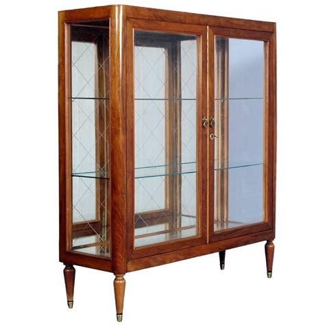 Mid Century Modern Cherrywood Display Cabinet 1950s For