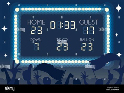 American Football Scoreboard Home And Guest Vector Illustration
