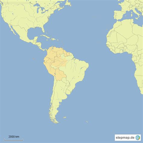 Die östliche hälfte von kolumbien, südamerika, karte: StepMap - amazonas regenwald - Landkarte für Südamerika