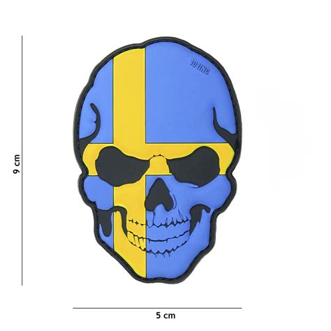 Swedish Skull Pvc Patch Patches