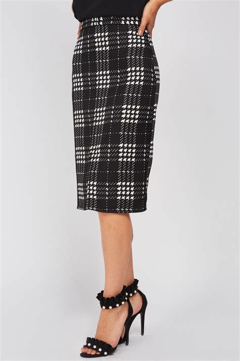 High Waist Plaid Pencil Skirt Just 7