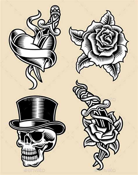 black and white vector tattoo designs and symbols 13978908 vector art kulturaupice