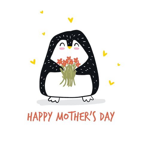 Cute Penguin Happy Mothers Day Daughter Card Boomf