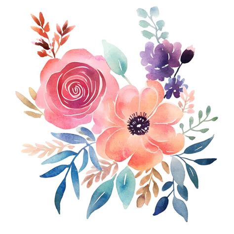 Premium Vector Watercolor Botanical Floral Illustration
